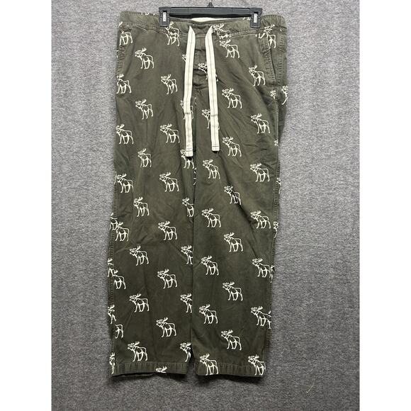Abercrombie & Fitch Other - Abercrombie & Fitch Pants Mens Medium Green Moose Print‎ Lounge Vintage All Over